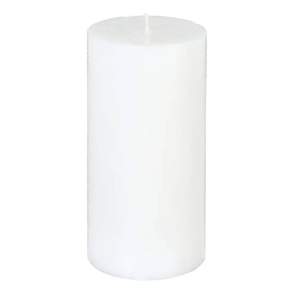 Bougie Cylindrique "Rustic" 14cm Blanc - Image 1