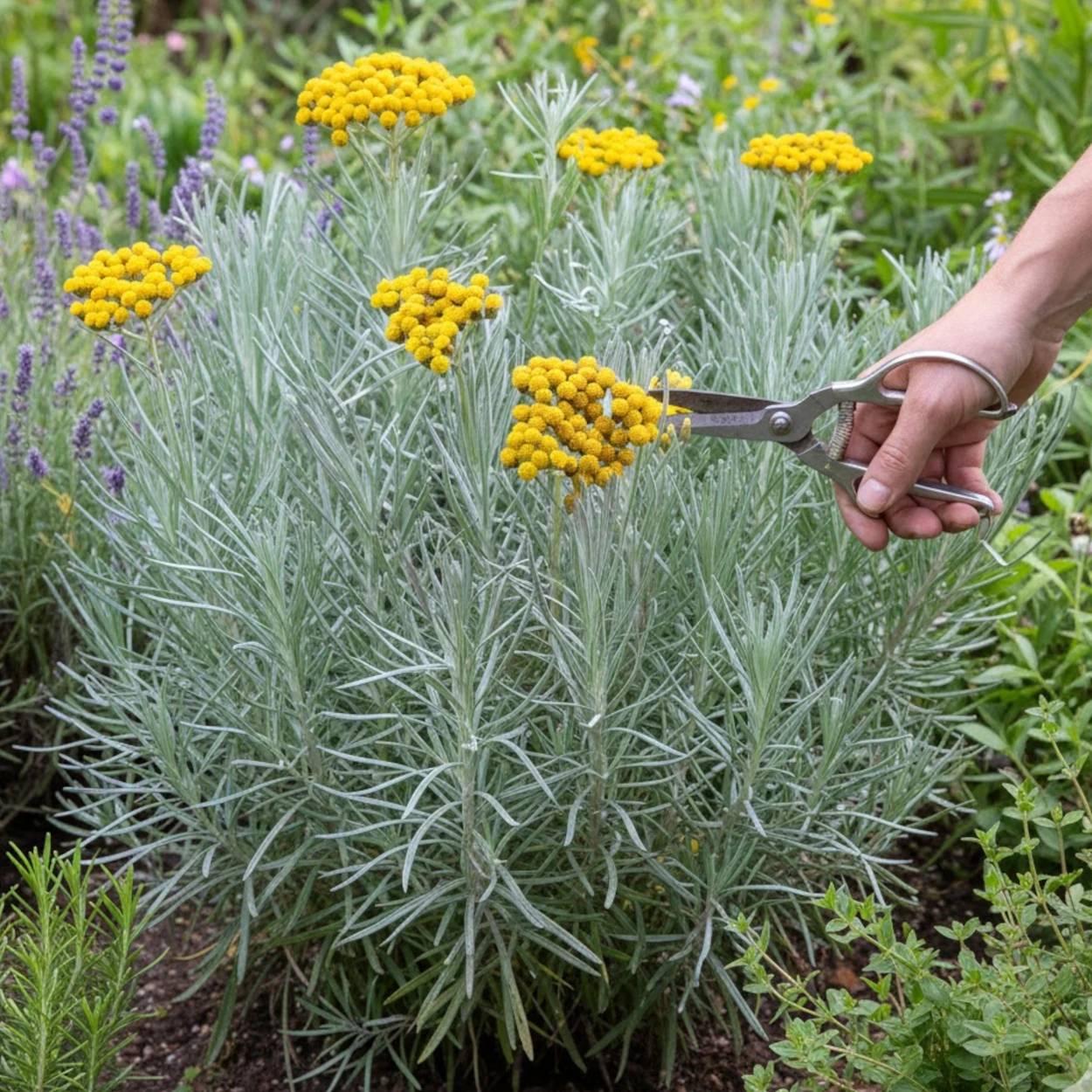 Immortelle d'Italie - Sans traitement à fleurs Jaune/ - feuillage Persistant - Lot de 9 godets