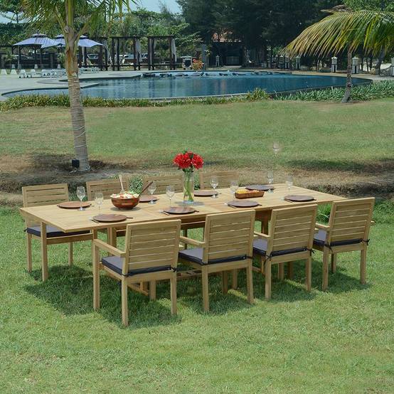 Salon de jardin teck massif Utrilla, 8 places - TECK'Attitude - Imagen 2