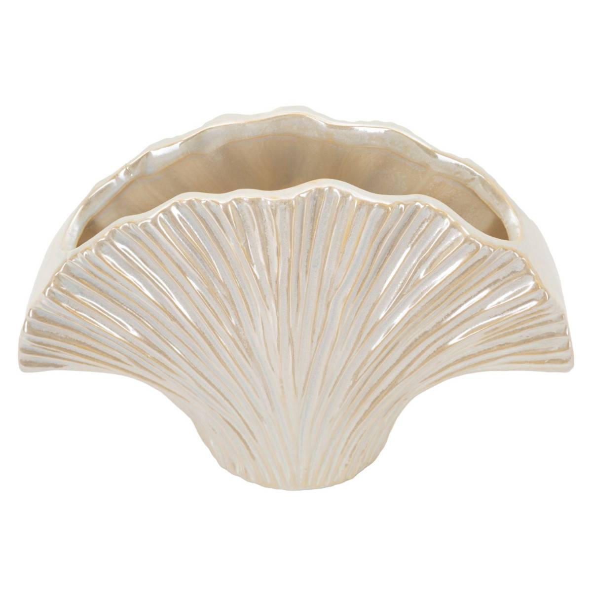 Paris Prix - Vase en Céramique "Perly" 27cm Blanc - Image 3