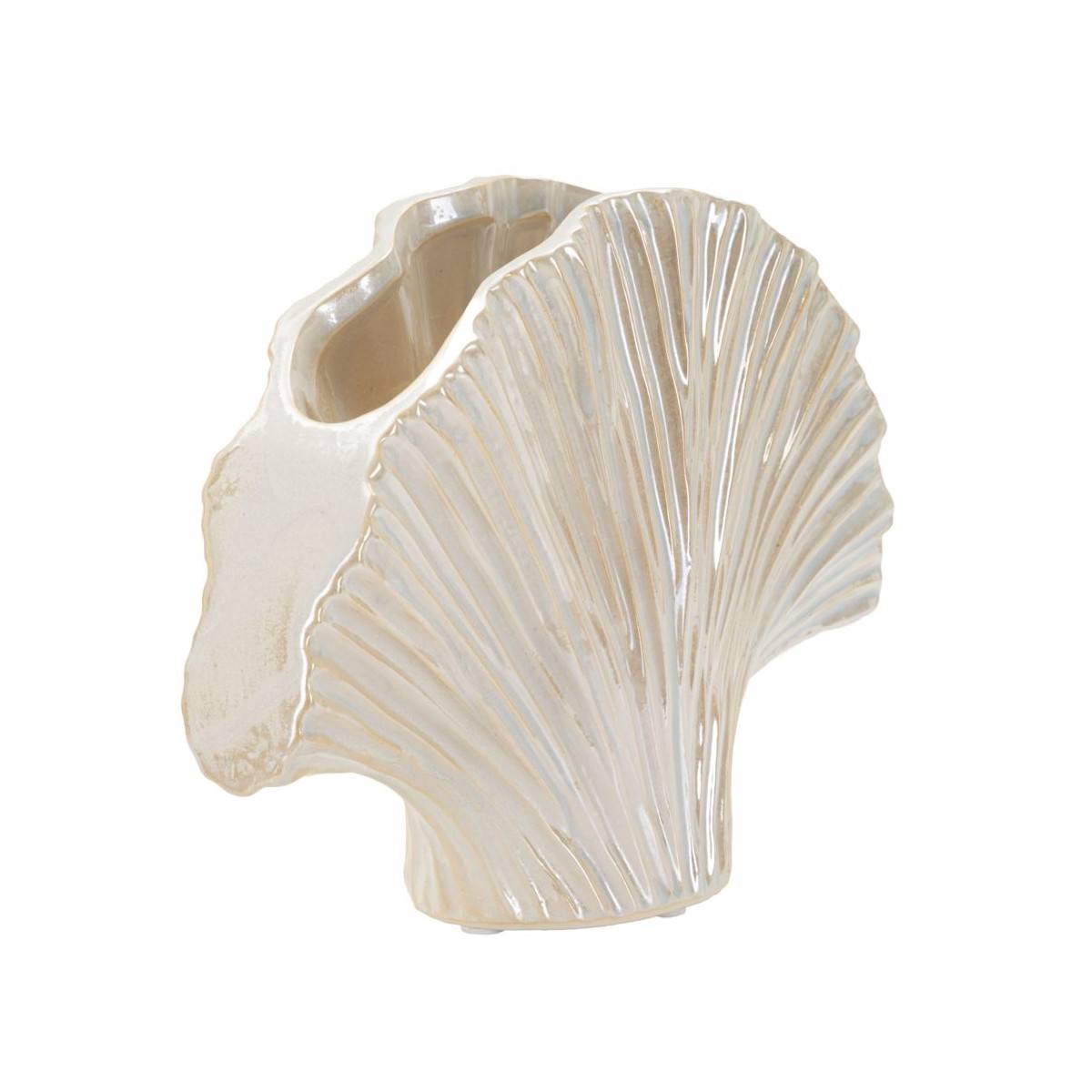 Paris Prix - Vase en Céramique "Perly" 27cm Blanc - Image 2