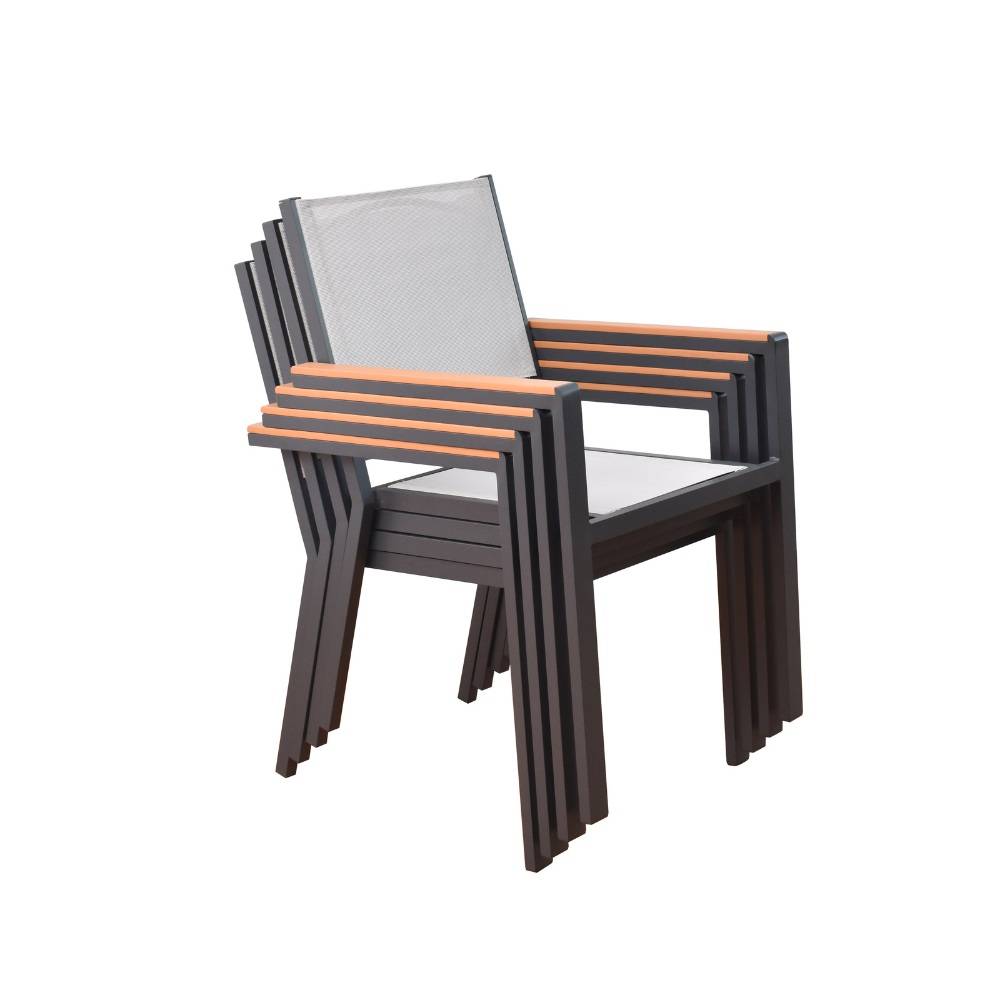Chaise de jardin empilable HOME DELUXE SEDIA - lot de 6 - Image 7