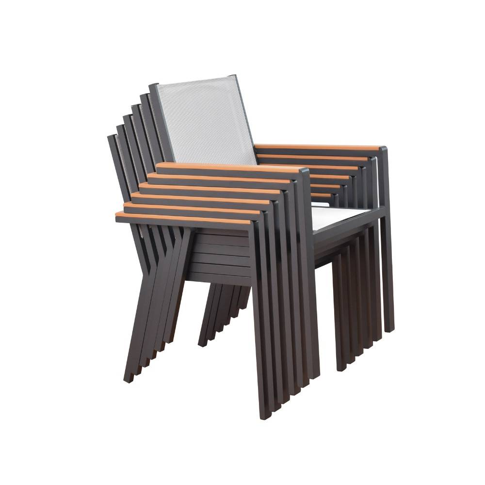 Chaise de jardin empilable HOME DELUXE SEDIA - lot de 6 - Image 8