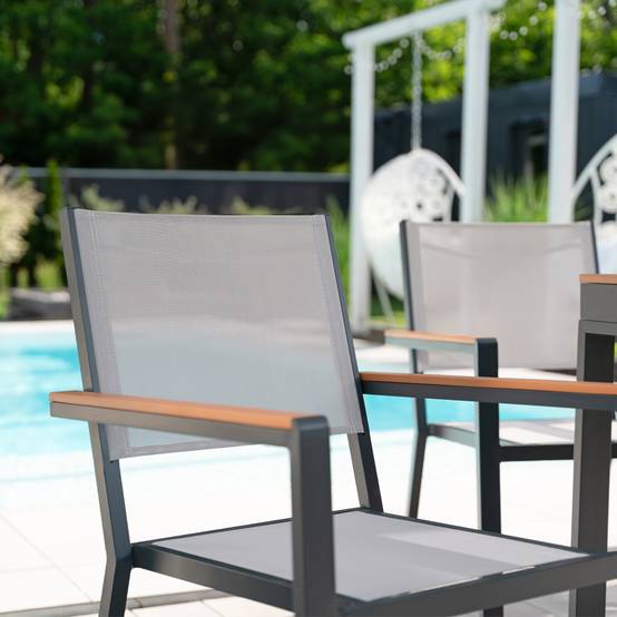 Chaise de jardin empilable HOME DELUXE SEDIA - lot de 6 - Image 3