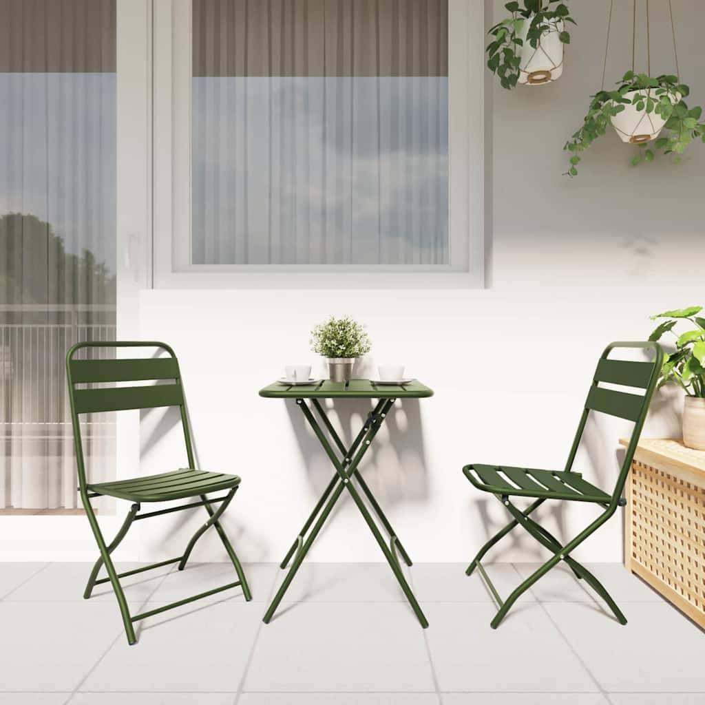 Prolenta Premium - Chaises de jardin acier vert 42 x 52 x 82 cm - Prolenta premium p375.5 - Image 3
