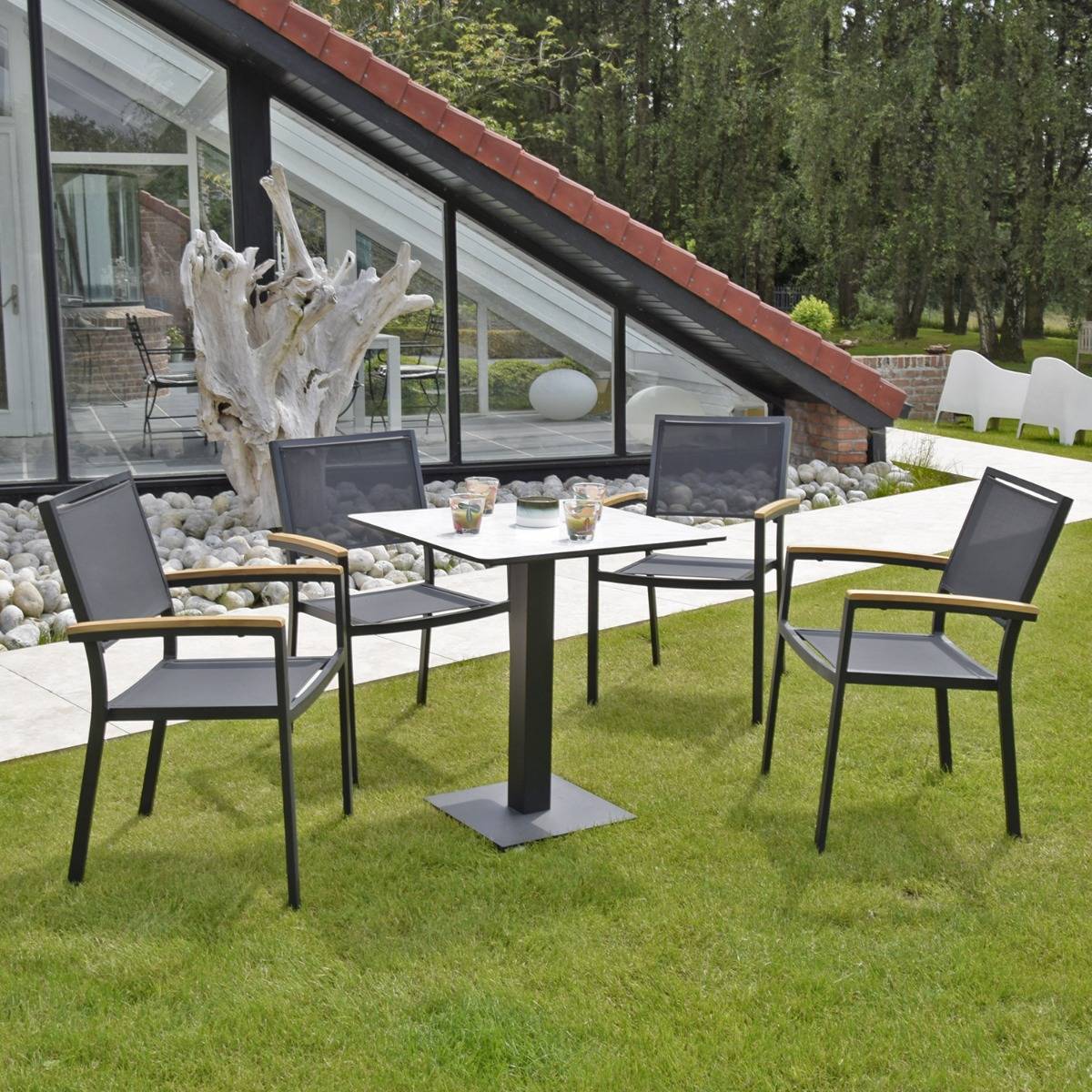 Gecko Jardin - Table en métal noir, Otrante - Gecko Jardin - Imagen 4