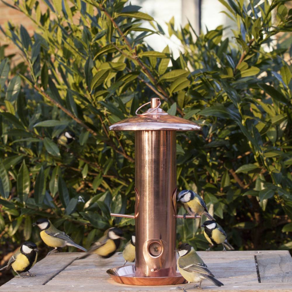 Esschert Design - Mangeoire à graines plaqué cuivre Hauteur 30.5 cm pour oiseaux - Image 3