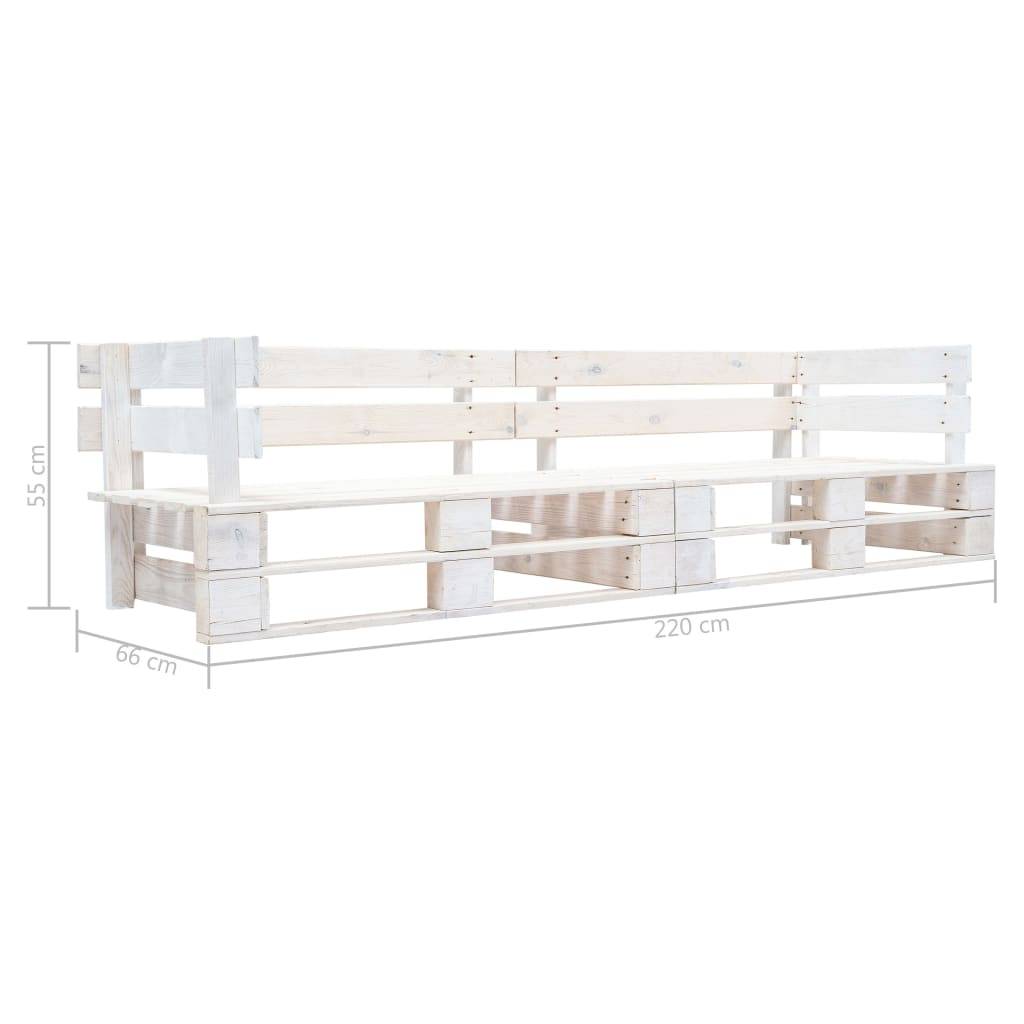 Vidaxl - Canapé de jardin palette 2 places blanc bois vidaXL 277383 - Imagen 4