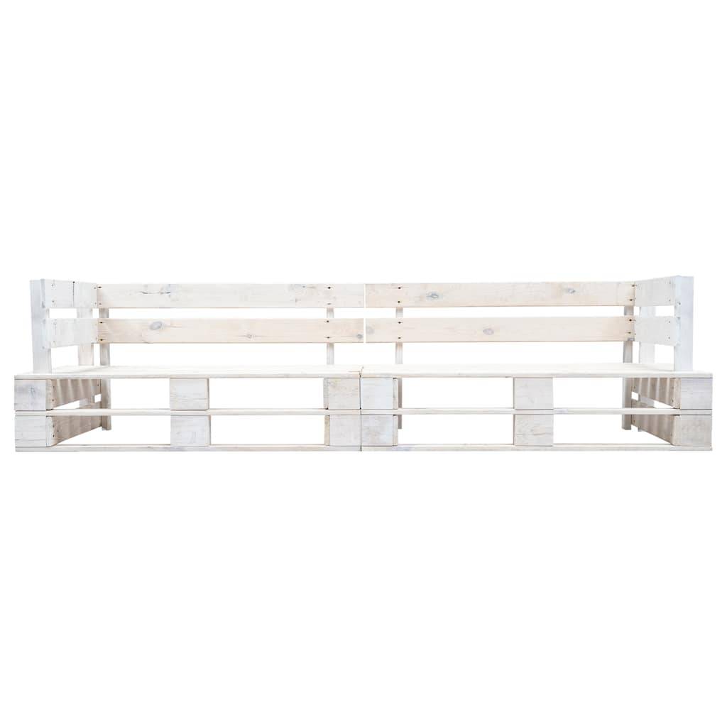 Vidaxl - Canapé de jardin palette 2 places blanc bois vidaXL 277383 - Imagen 2