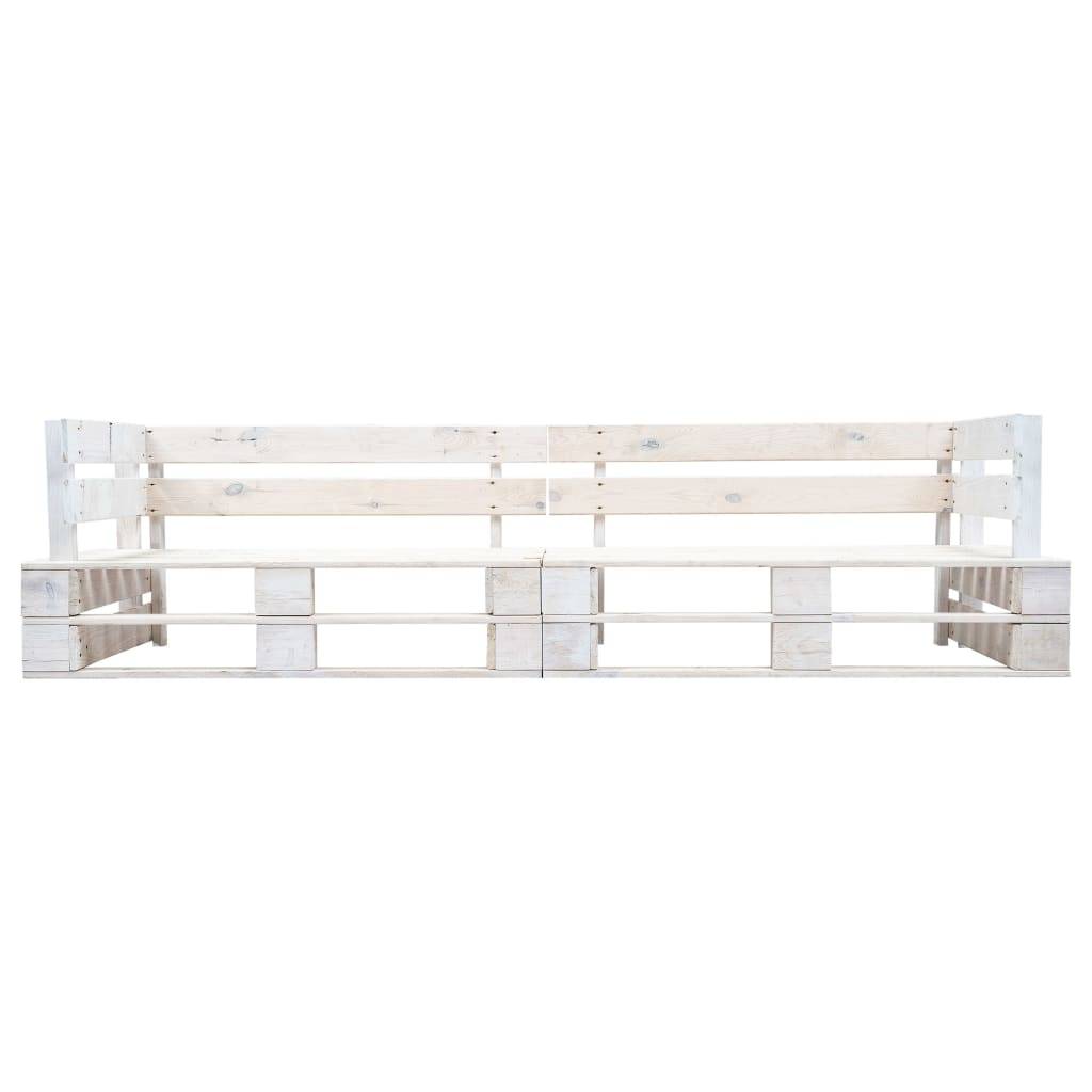 Vidaxl - Canapé de jardin palette 2 places blanc bois vidaXL 277383 - Imagen 5