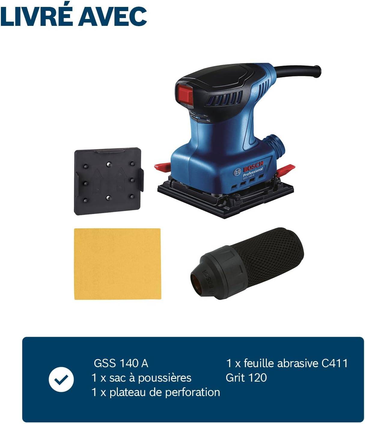 Ponceuse vibrante GSS 140 A Professional - BOSCH - 06012A8021 - Image 2