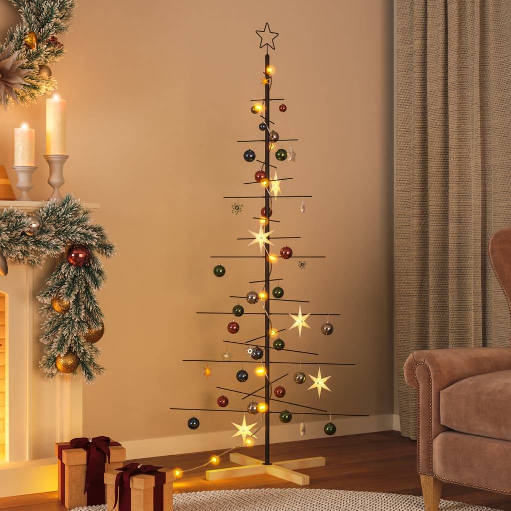 ComfortXL - Sapin de Noël scandinave en métal et bois à décorer pour intérieur Noir 180 cm – ComfortXL Outdoor Living - Image 1