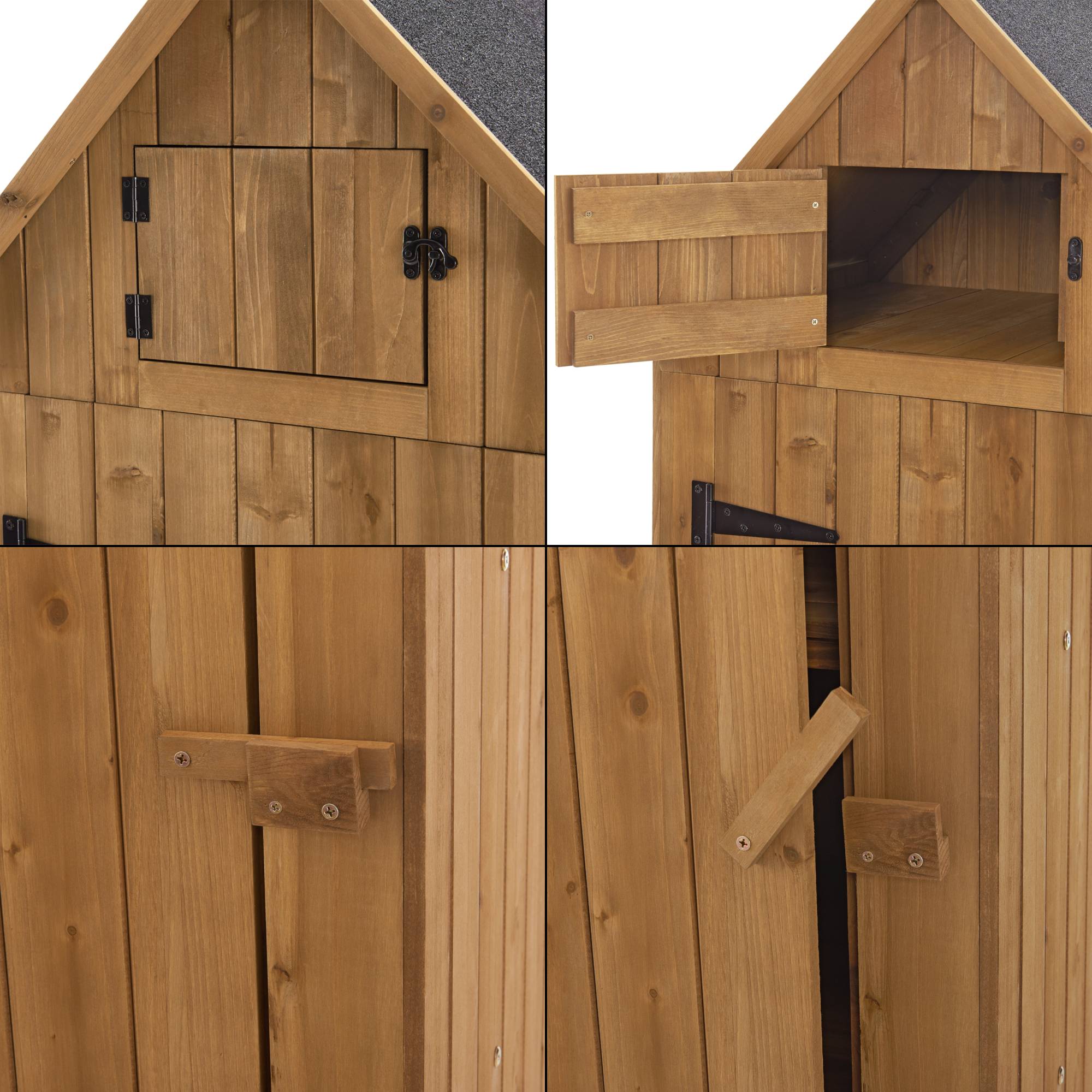 Cobertizo de Jardín con Techo de Betún Ottrott para Leña de Madera 179 x 77 x 54 cm [en.casa] - Imagen 7
