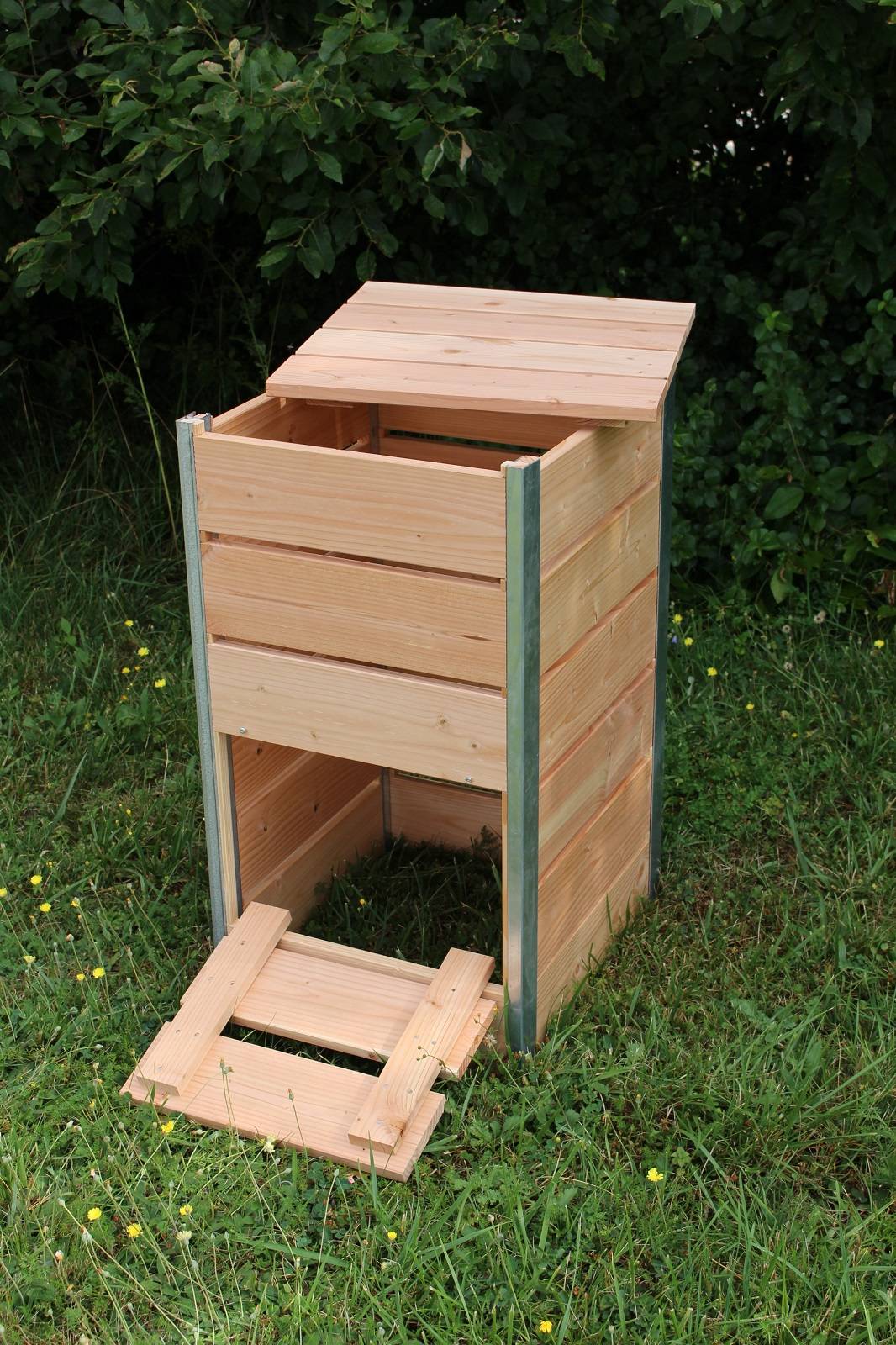 Mon Petit Potager - Composteur en bois Douglas 148L STEEL - 50 x 45 x 82 cm - Epaisseur 19mm - mon PETIT POTAGER - Image 3
