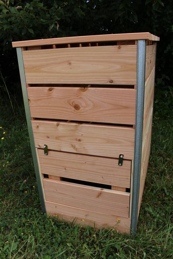 Mon Petit Potager - Composteur en bois Douglas 148L STEEL - 50 x 45 x 82 cm - Epaisseur 19mm - mon PETIT POTAGER - Image 4