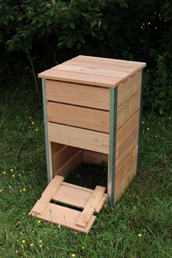 Mon Petit Potager - Composteur en bois Douglas 148L STEEL - 50 x 45 x 82 cm - Epaisseur 19mm - mon PETIT POTAGER - Image 2