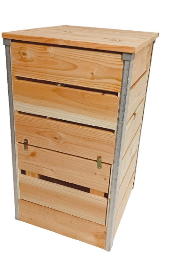 Mon Petit Potager - Composteur en bois Douglas 148L STEEL - 50 x 45 x 82 cm - Epaisseur 19mm - mon PETIT POTAGER - Image 1