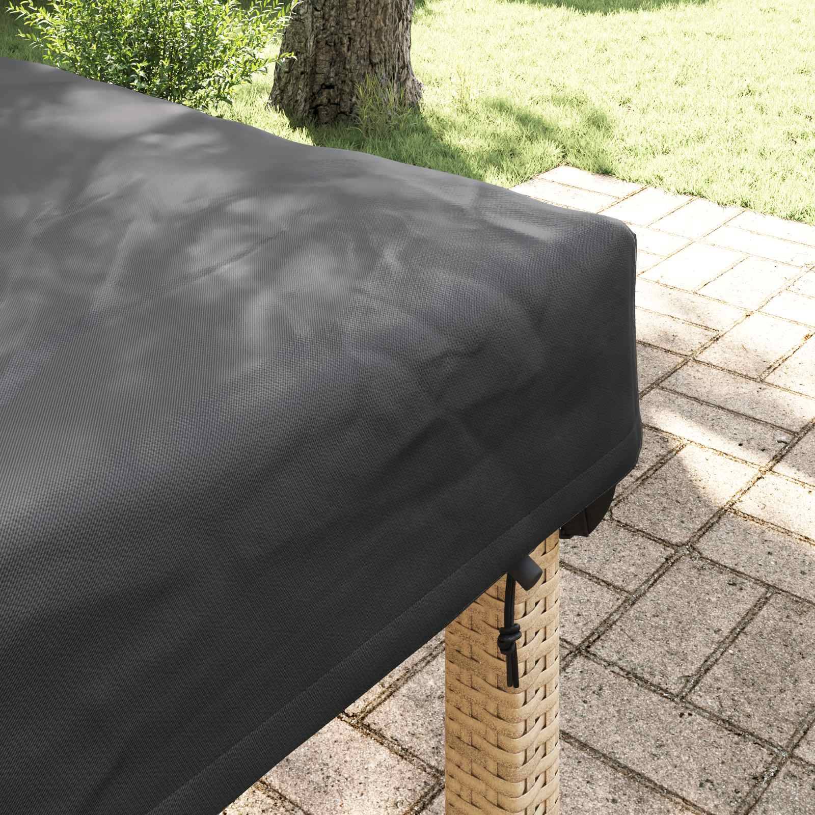 Housse de table tissu noir 202 x 102 x 15 cm, Poids:0.45kg - PANGIVO - Image 4