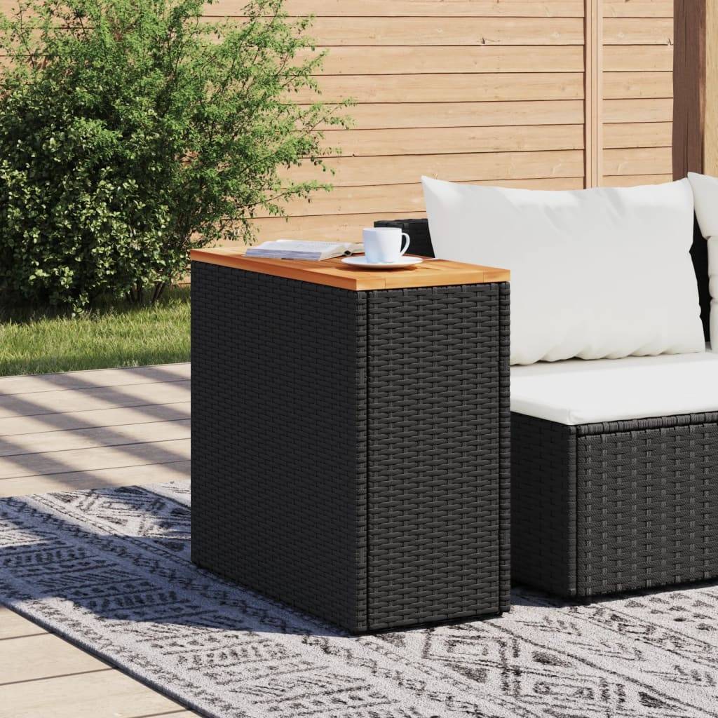 Maison Chic - Table d'extérieur - Table d'appoint de jardin - Table de jardin dessus en bois noir 58x27,5x55 cm - Image 3