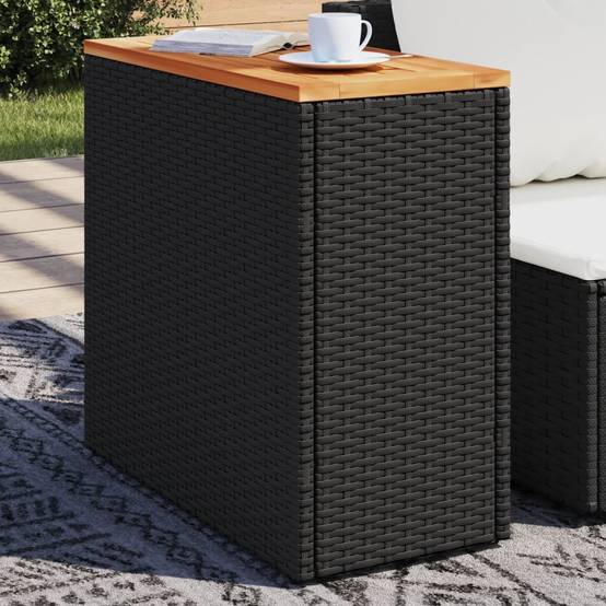 Maison Chic - Table d'extérieur - Table d'appoint de jardin - Table de jardin dessus en bois noir 58x27,5x55 cm - Image 2