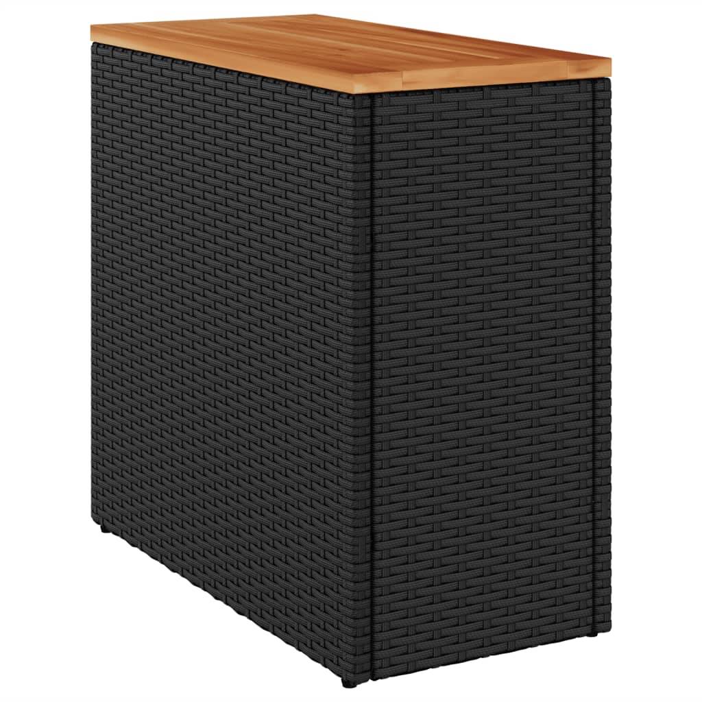 Maison Chic - Table d'extérieur - Table d'appoint de jardin - Table de jardin dessus en bois noir 58x27,5x55 cm - Image 1