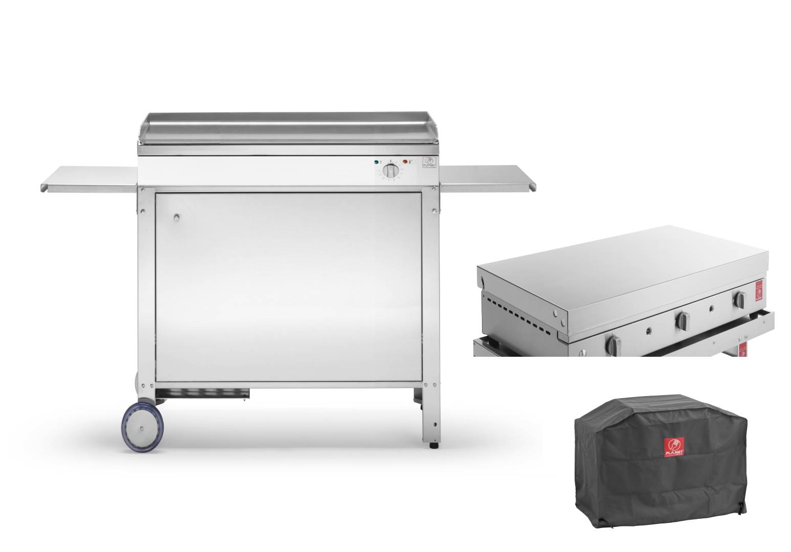 Plancha Planet - Plancha CHEF 80 ELEC - Lisse + Chariot Fermé + Couvercle + Housse PLANET - Imagen 1