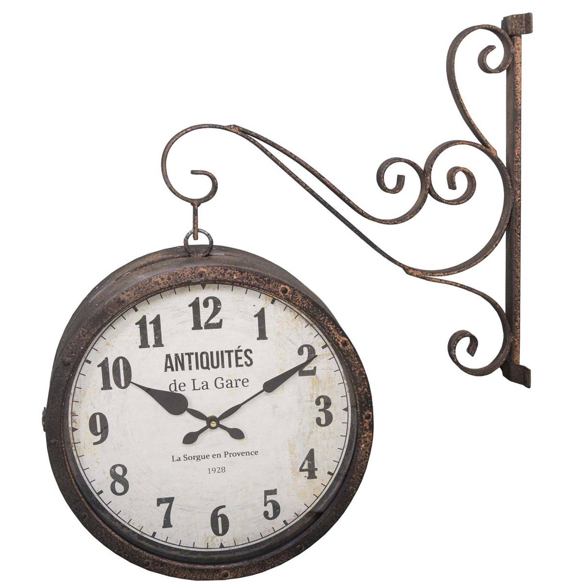 Antic Line Creations - Pendule avec crochet en fer Antiquités