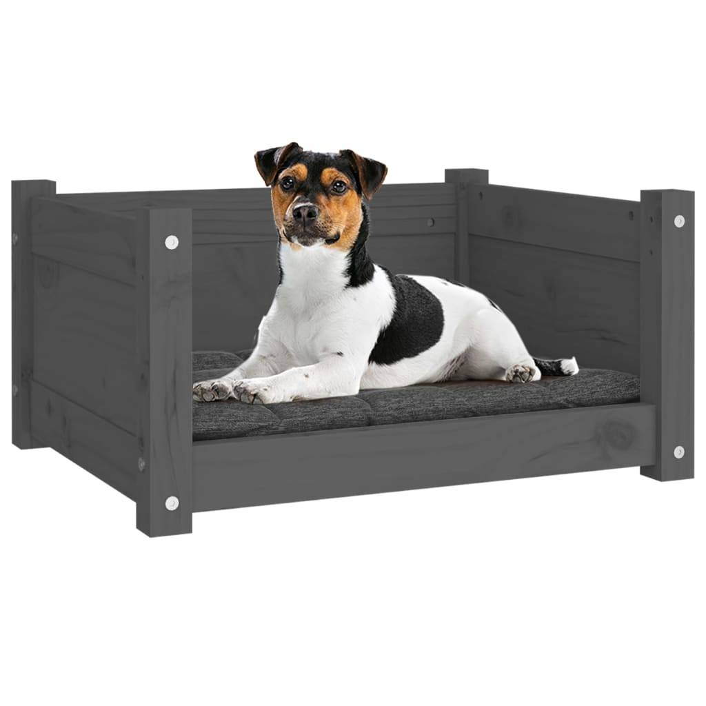 Vidaxl - Lit pour chien Gris 55,5x45,5x28 cm Bois massif de pin vidaXL 821444 - Imagen 5