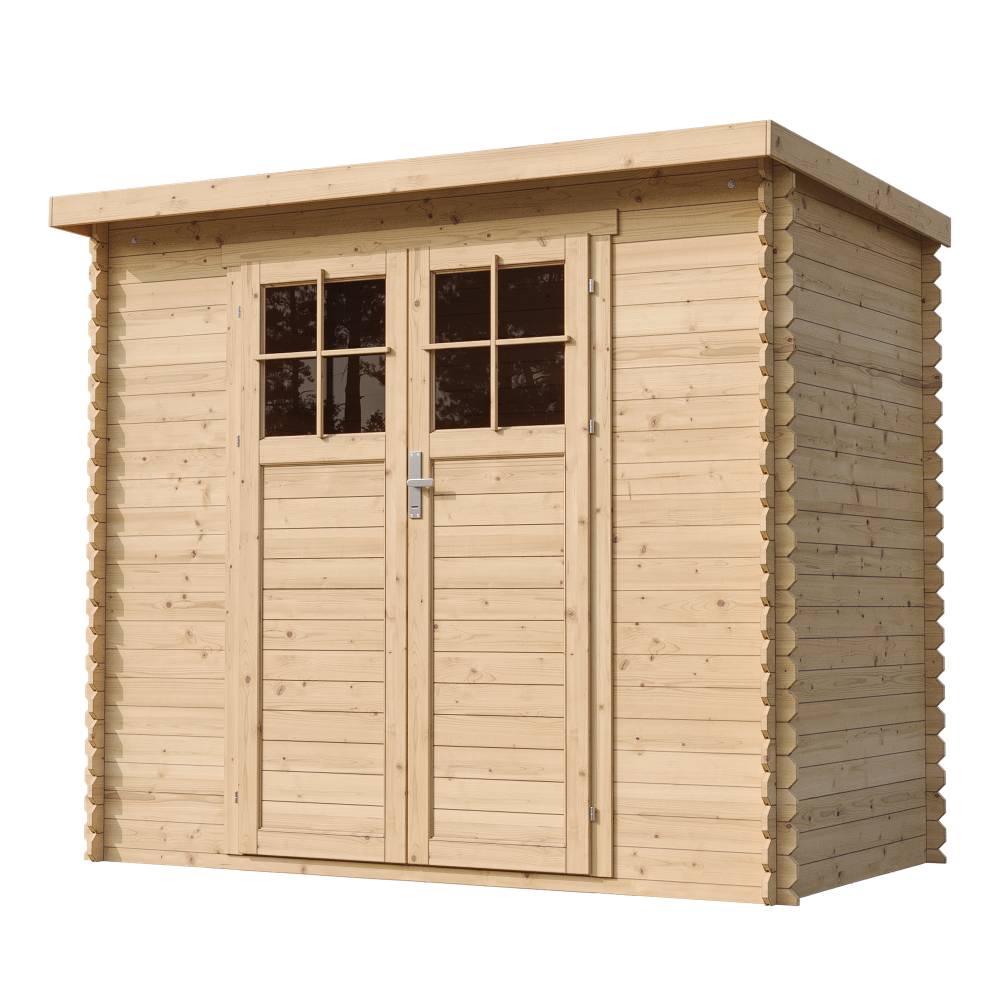 Timbela - Abri de jardin en bois l239xL144xH200 cm /2.63 m² avec sol traité et porte verrouillable de haute qualité - 19 mm d’épaisseur - Timbela M310F+M310G - Imagen 4