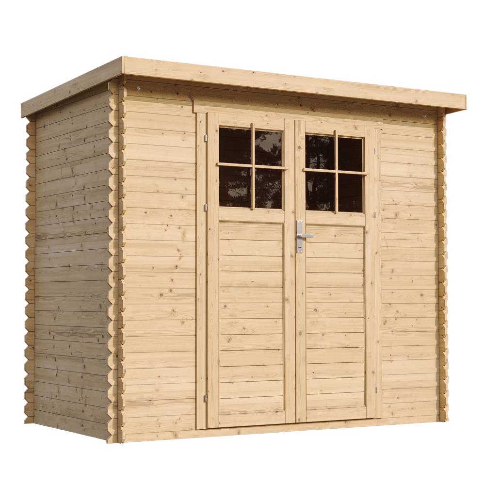 Timbela - Abri de jardin en bois l239xL144xH200 cm /2.63 m² avec sol traité et porte verrouillable de haute qualité - 19 mm d’épaisseur - Timbela M310F+M310G - Imagen 2