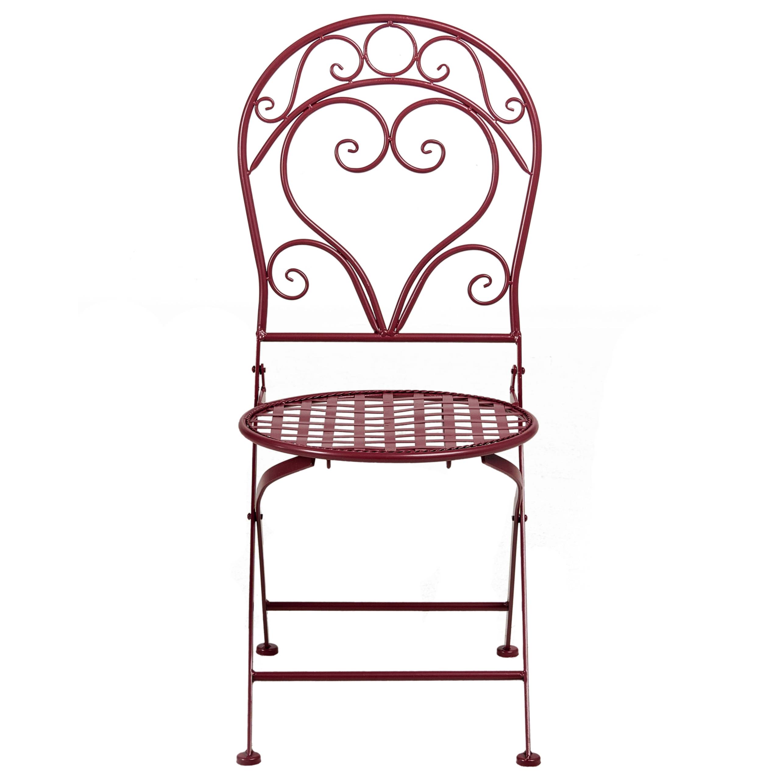 Beliani - Chaise de jardin Métal Rouge Bordeaux ALBINIA - 42x55x94- Beliani - Image 2