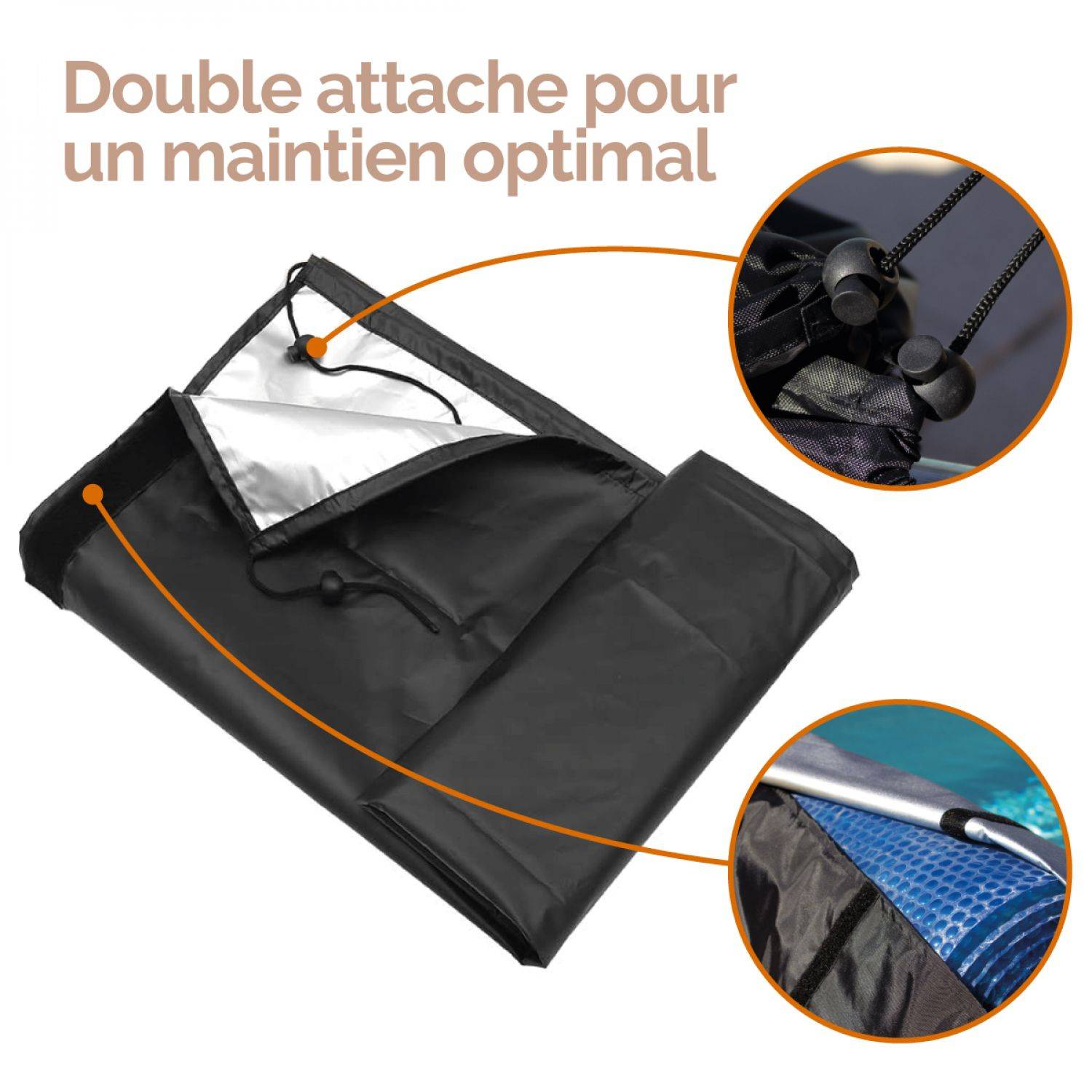 Linxor - Couverture, bâche de protection pour enrouleur de piscine - 3.80 m - Noir - Linxor - Imagen 3