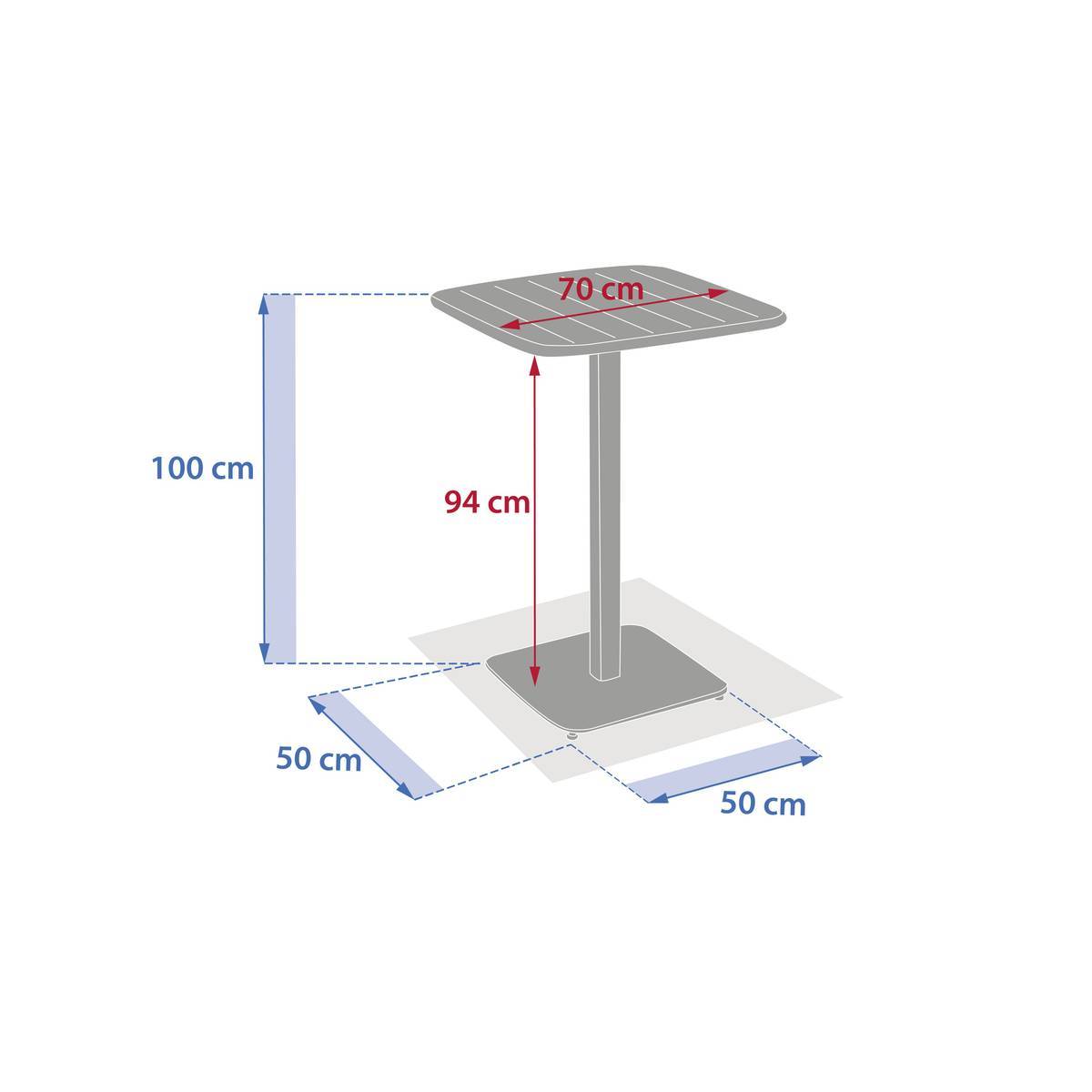 Hesperide - Table haute de jardin 2 places Alegoria 70x70cm café - Hespéride - Image 6