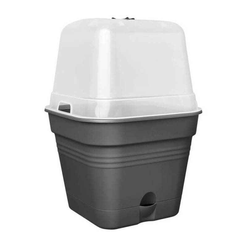 Elho - Pot De Fleurs Carré Green Basics - Plastique - Réservoir - ø20 - Noir - Imagen 2