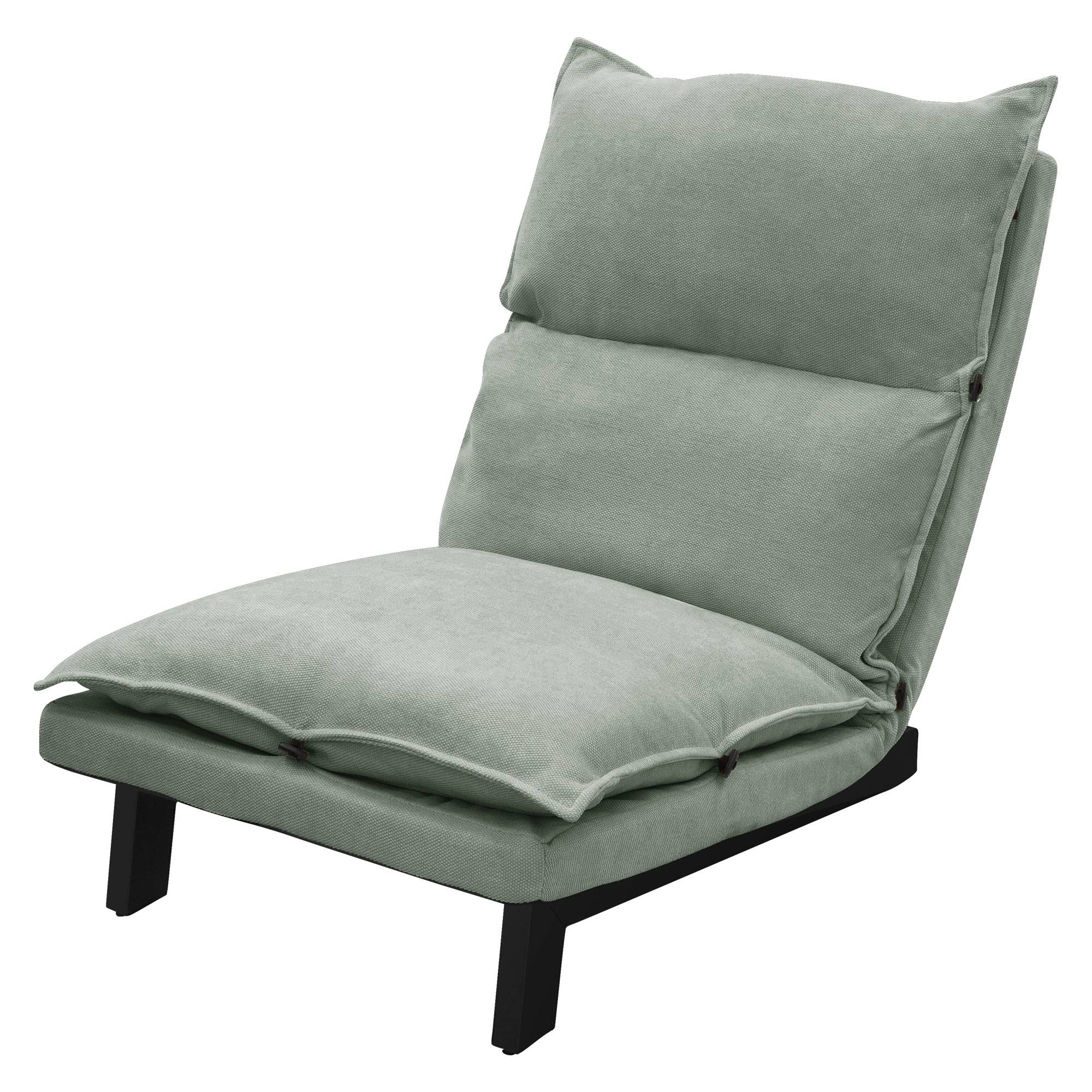 Ml-Design - Fauteuil de relaxation de sol gris-vert revêtement en lin rembourrage doux en polyester et structure robuste en acier dossier inclinable 5 positions - Image 8