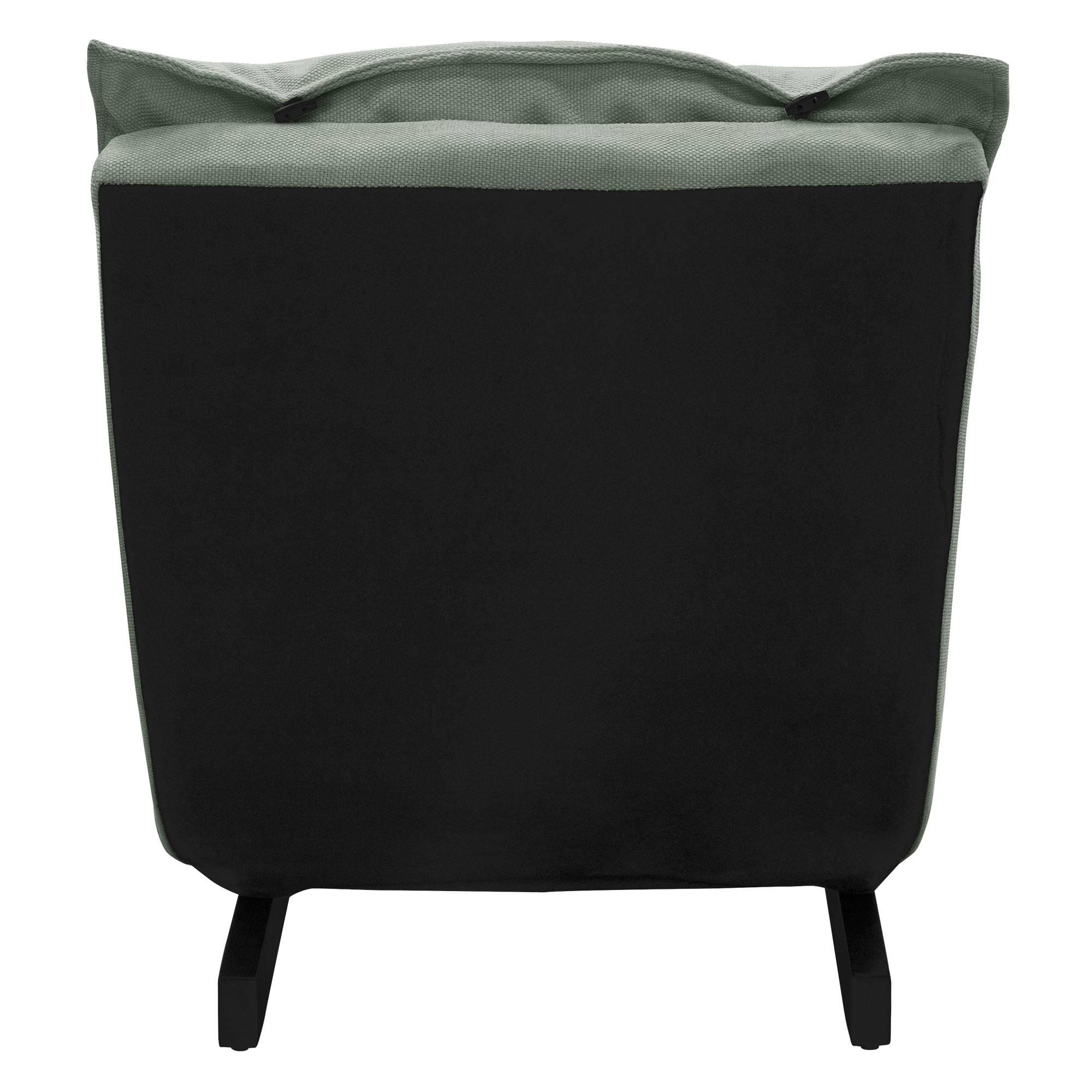Ml-Design - Fauteuil de relaxation de sol gris-vert revêtement en lin rembourrage doux en polyester et structure robuste en acier dossier inclinable 5 positions - Image 4