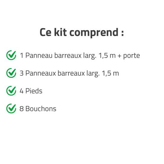 Kit chenil barreaux carré 1,50 x 1,50 m - Image 3
