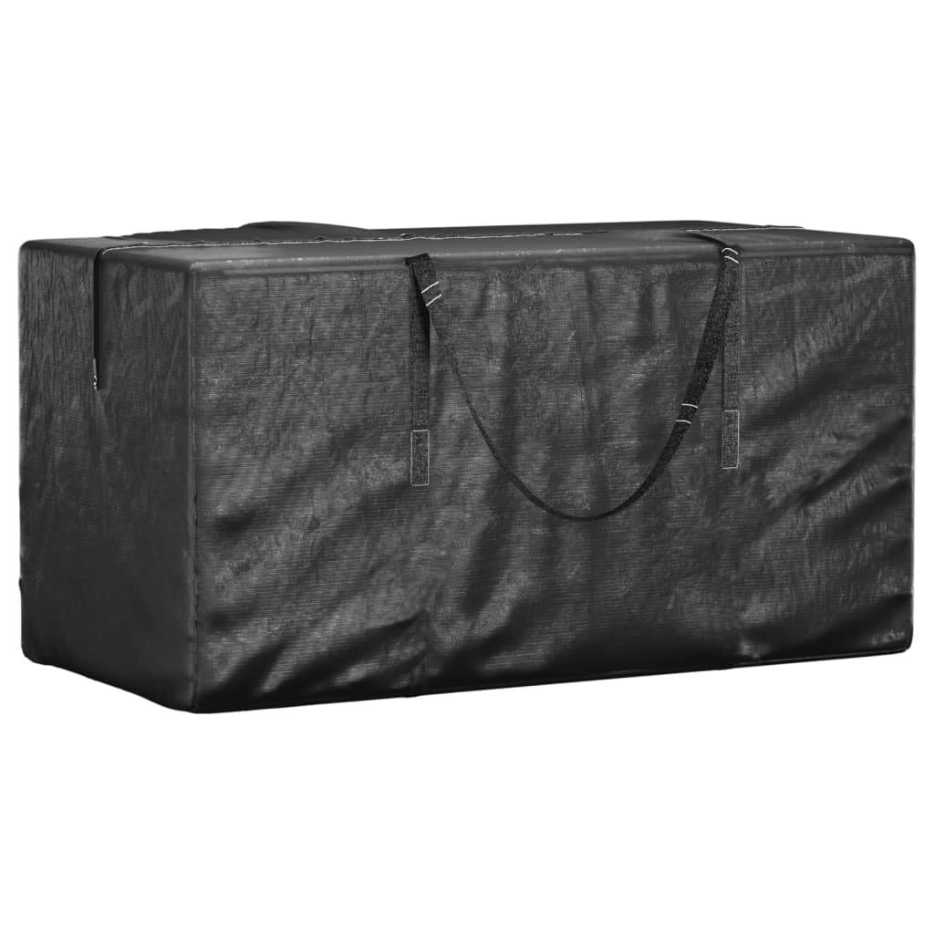 Lot de 2 Grands Sacs Rangement pour Coussins Extérieur PE Imperméable avec Poignées Noir 150x75x75 cm – ComfortXL Outdoor Living - Image 2
