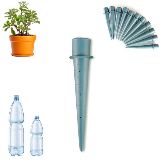 Lot de 12 Cônes d'Arrosage - Kit d'Irrigation Autonome - Pots Fleurs, Plantes et Jardin - Image 1