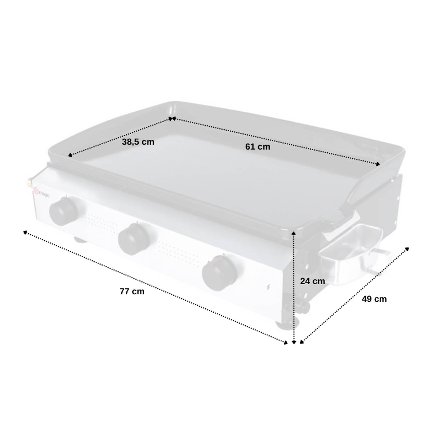 Somagic - Plancha à gaz avec cuve et bâti en acier laqué - SOMAGIC - Métal/Inox - Argent - Image 7