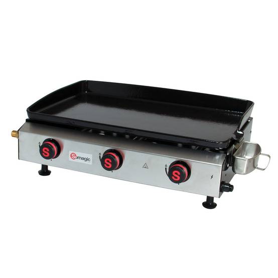 Somagic - Plancha à gaz avec cuve et bâti en acier laqué - SOMAGIC - Métal/Inox - Argent - Image 1