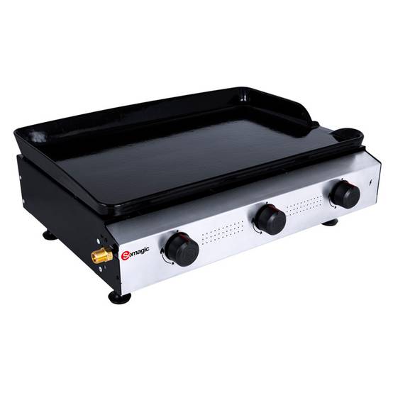 Somagic - Plancha à gaz avec cuve et bâti en acier laqué - SOMAGIC - Métal/Inox - Argent - Image 3