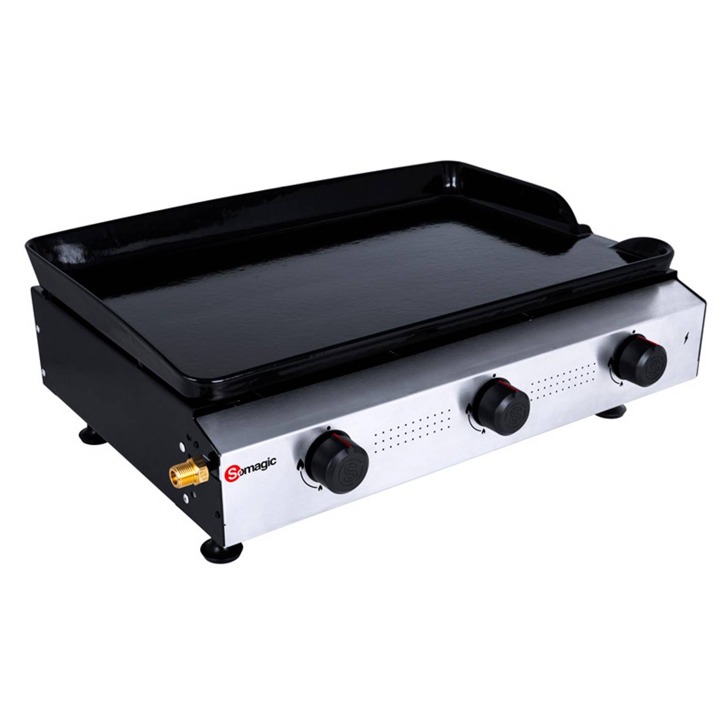 Somagic - Plancha à gaz avec cuve et bâti en acier laqué - SOMAGIC - Métal/Inox - Argent - Image 3