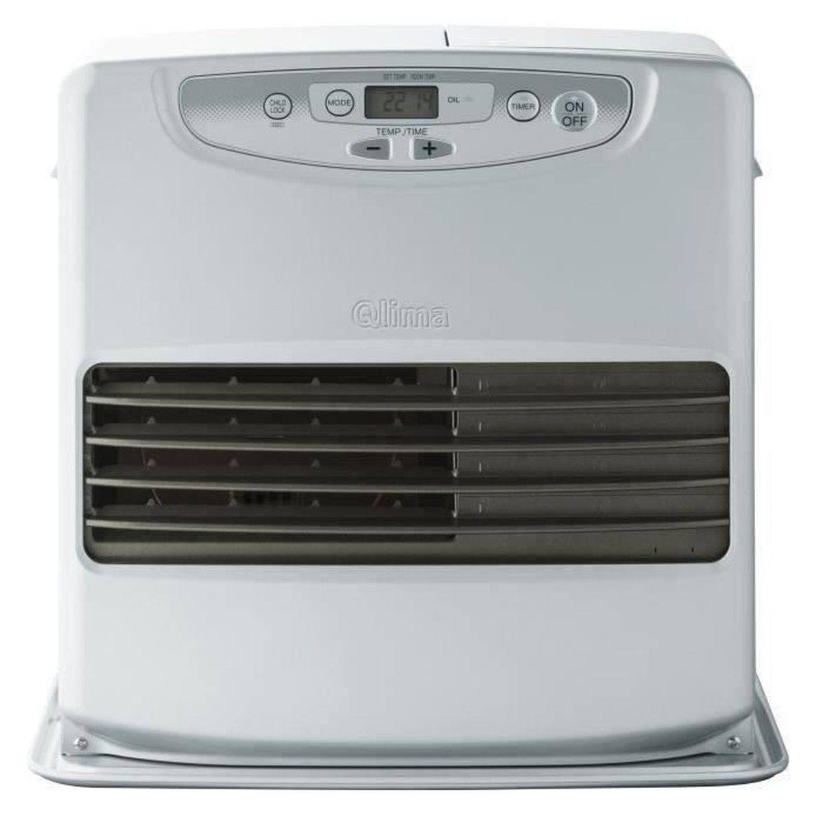 Poêle à pétrole électronique 3700 W, mode SAVE, détecteur CO₂, sécurité basculement, programmateur 24 h - Qlima