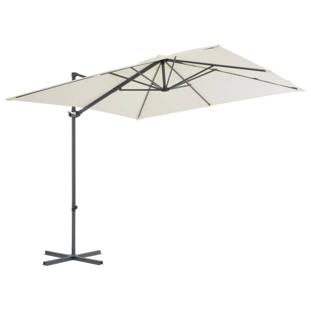 Helloshop26 - Parasol meuble de jardin en porte-à-faux avec mât en acier 250 x 250 cm sable - Imagen 2