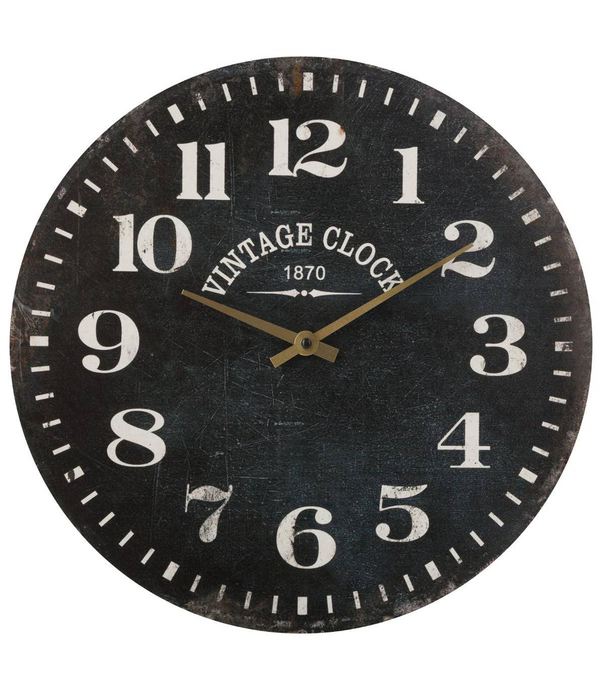 Pendule murale en bois aspect vieilli D 38 cm - Imagen 1