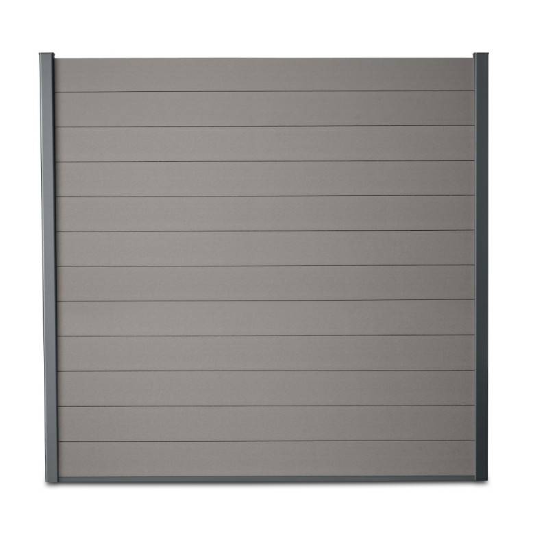 Kit clôture composite et aluminium à sceller H 1m80 L 7m20 gris quartz avec renforts acier - Palissade - Brise vue - Easy Clôture - Image 2