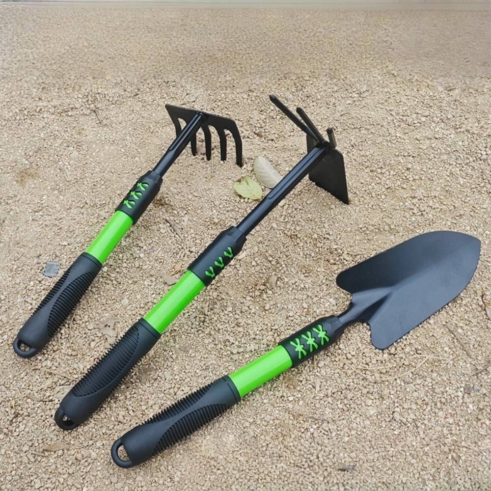 0 - Set jardinage 3 pièces premium - Pelle + Râteau + Transplantoir - Manche Soft Grip - Professionnel - Image 2