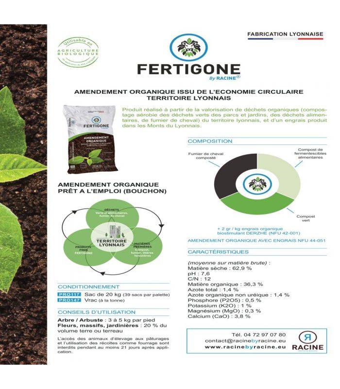 Compost enrichissement en humus 250kg RACINE PRO184