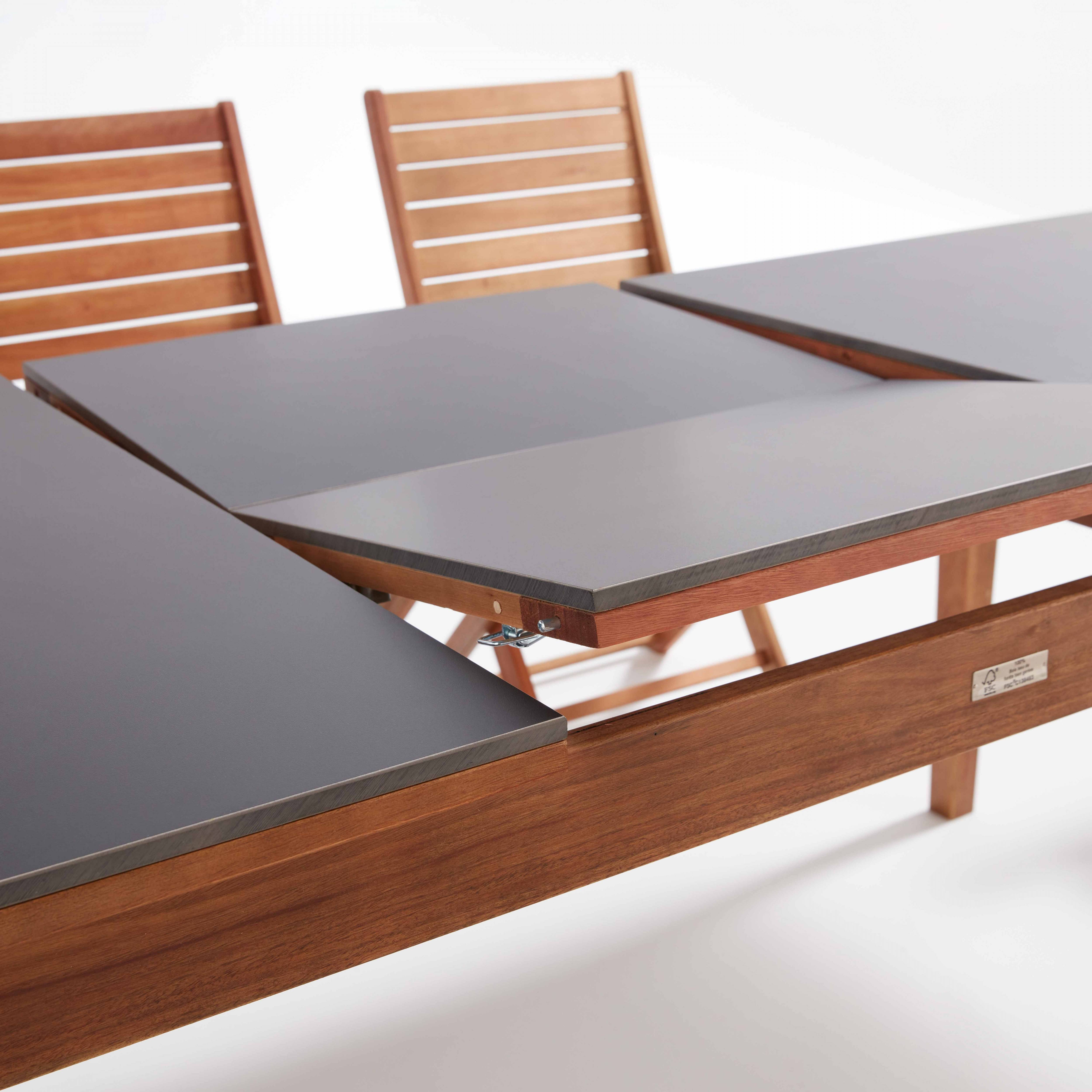Oviala - Ensemble table de jardin extensible en eucalyptus avec 10 assises Arles - Oviala - Imagen 6